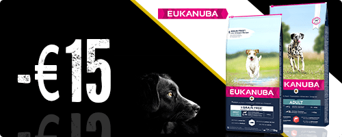 Sconto di 15 euro sul cibo per cane Eukanuba